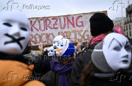 Protest against budget cuts in the culture sector in Berlin