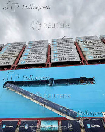 A view of the container vessel 