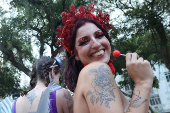 Unofficial kick off of Rio's Carnival with the weed block parade in Rio