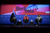 Director Tricia Tuttle holds a press conference ahead of the 75th Berlinale International Film Festival in Berlin