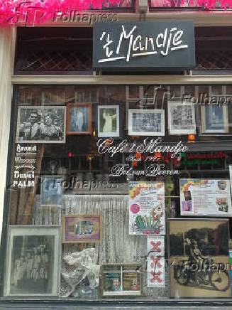 Fachada do Caf 't Mandje, primeiro caf gay de Amsterdam