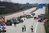 Coach crash on the A9 motorway near Leipzig