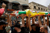 Funeral for Palestinian Khaled Orouq, 16, who was killed in an Israeli raid, in Jenin