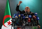 Presidential candidate Abdelali Hassani Cherif press conference in Algiers