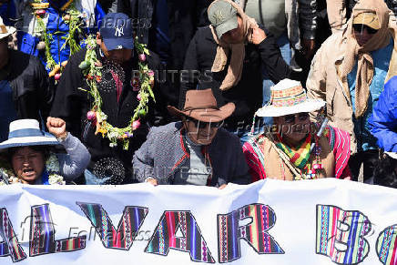 Bolivia's former President Morales leads a march against Bolivia's President Arce and his government