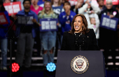 Democratic presidential nominee U.S. Vice President Kamala Harris campaigns in Allentown, Pennsylvania