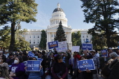 Protesters rally against proposed mass deportations at the California State Capitol