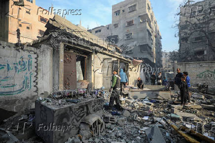 Aftermath of an Israeli strike on a house in Gaza City