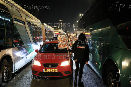 Supporters of Israeli hostages, kidnapped during the deadly October 7 2023 attack by Hamas, demand a deal as they protest amid ongoing negotiations for a ceasefire in Gaza, in Tel Aviv