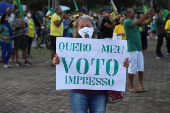 Manifestantes protestam a favor do governo Bolsonaro (ES)