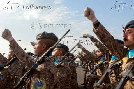 Military parade to celebrate the 104th anniversary of the founding of the Iraqi army, at the Camp Taji military base on the outskirts of Baghdad