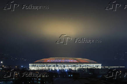 A general view shows Luzhniki Stadium in Moscow