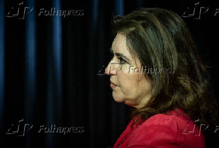 A senadora Simone Tebet (MDB-MS) durante entre  Folha e ao UOL