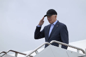 U.S. President Joe Biden boards Air Force One at Joint Base Andrews