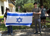 Protesters stage a sit-in in support of Palestinians at Texas State University