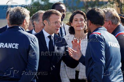 France's President Emmanuel Macron visits the 