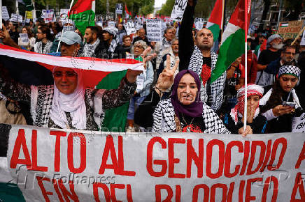 Demonstration in Madrid in support of Palestinians