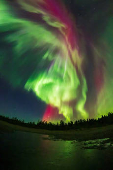 Colourful and strong northern lights light up Lapland sky