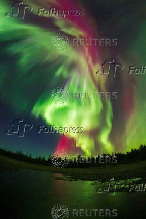 Colourful and strong northern lights light up Lapland sky