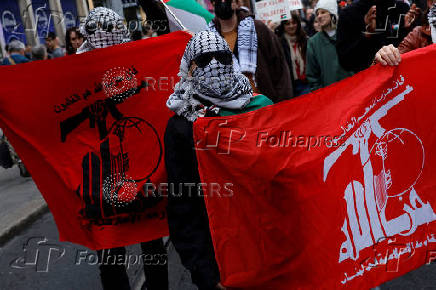 Demonstration in support of Palestinians in Gaza, in Dublin