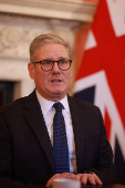 Keir Starmer British Prime Minister meets defence chiefs in Downing Street