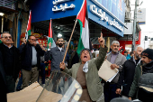 Palestinians demonstrate against Jenin camp shooting between security forces and militants, in Jenin