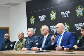 Coletiva de imprensa sobre operao Torniquete na Cidade da Polcia no RJ