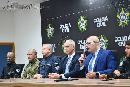 Coletiva de imprensa sobre operao Torniquete na Cidade da Polcia no RJ