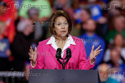 Democratic presidential nominee U.S. Vice President Kamala Harris attends a campaign rally in Reno