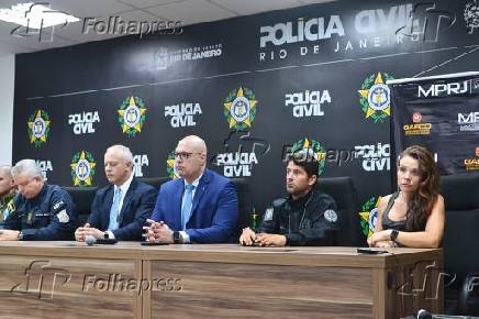 Coletiva de imprensa sobre operao Torniquete na Cidade da Polcia no RJ