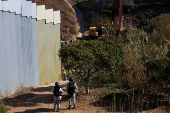 Construction to replace primary fence on the Mexico-U.S. border, as seen from Tijuana