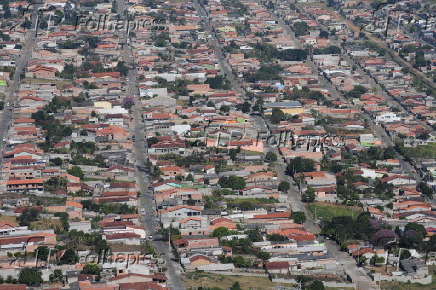 Vista area da cidade de Taubat, SP,