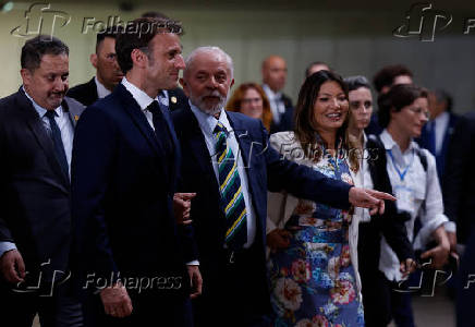 Lula recebe Macron, no Palcio do Itamaraty