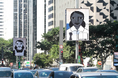 Exposio 'Trabalho e Luta' na avenida paulista, em So Paulo (SP)