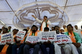 India's Bharatiya Janata Party stage protests against the hike in petrol and diesel prices