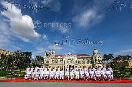 Thailand's Prime Minister Paetongtarn Shinawatra and her cabinet members at a group photo session in Bangkok