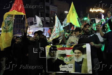 Protest against the killing of Hezbollah leader Hassan Nasrallah in Karbala