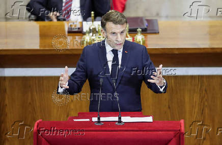 France's President Macron visits Chilean Congress in Valparaiso