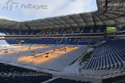 The Rostov Arena stadium, where matches of the 2018 FIFA World Cup will be hosted, is pictured under construction in Rostov-on-Don