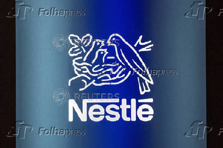 FILE PHOTO: A view of the logo during the Annual General Meeting of Nestle in Ecublens
