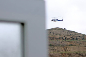 The helicopter carrying Iran's President Ebrahim Raisi takes off, before it crashed, in border of Iran and Azerbaijan