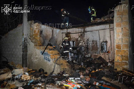 Aftermath of a Russian drone attack in Odesa