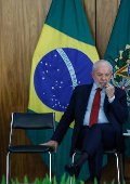 Lula, Tarcsio e Ricardo Nunes em evento no Palcio do Planalto