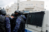 Palestinians demonstrate against Jenin camp shooting between security forces and militants, in Jenin