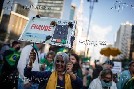 Protesto a favor do voto impresso convocado por bolsonaristas, na avenida Paulista