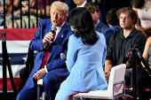 Republican presidential nominee and former U.S. President Trump holds a town hall event in La Crosse