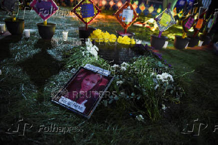 Demonstrators hold a vigil ahead of International Day for the Elimination of Violence Against Women, in Guatemala City