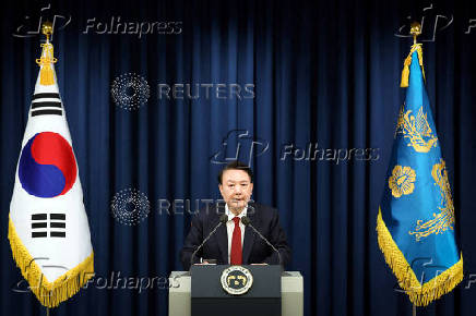 South Korean President Yoon Suk Yeol  delivers a speech to declare martial law in Seoul