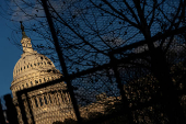 Security fencing encircles the U.S. Capitol building in Washington