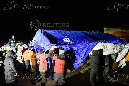 Aftermath of earthquake in Tibet